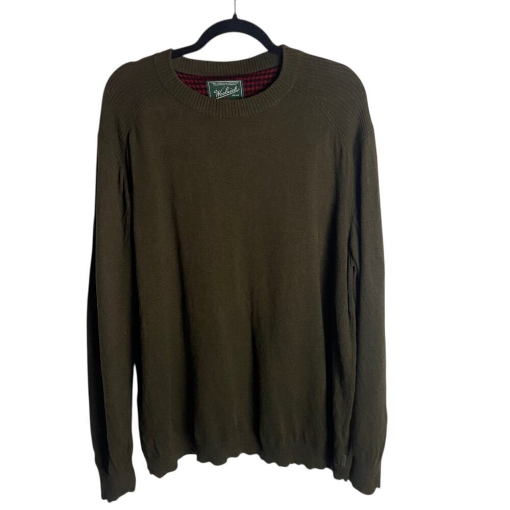 Woolrich Men's Size Xl Wool Blend Chocolate Brown Crew Neck Sweater Casual Cozy